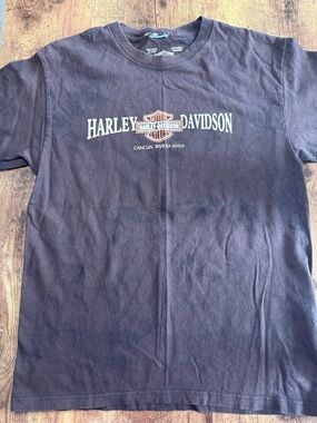 Harley-Davidson Brown and black Tee with Orange Shield Logo